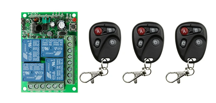 4 канала DC 12V 24V CH 4CH RF Wireless переключатель системы дистанционного управления 315 MHz 433