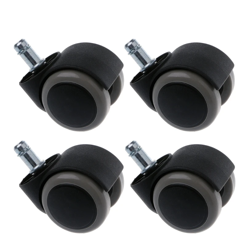 

4Pcs/Set Gray Office Chair Caster Wheel Universal Rubber Rollers Furniture Hardware