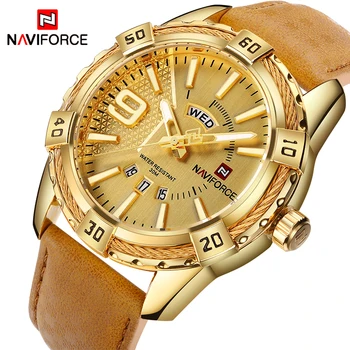 

Brand NAVIFORCE Men Watch Gold luxury Sports Waterproof Military Wrist Watch Male Clock Business Watches Mens Relogio Masculino