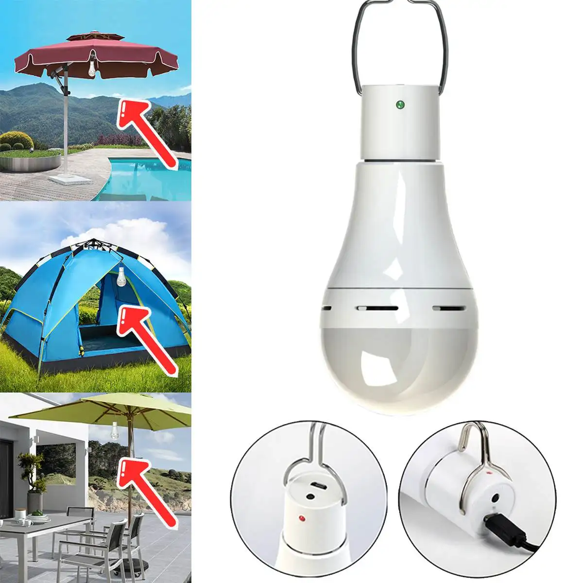 LED LEORY USB DC 12 В 5 в солнечная панель 20 Вт наружная портативная солнечная батарея быстрое зарядное устройство монокристаллический кремний - Цвет: LED