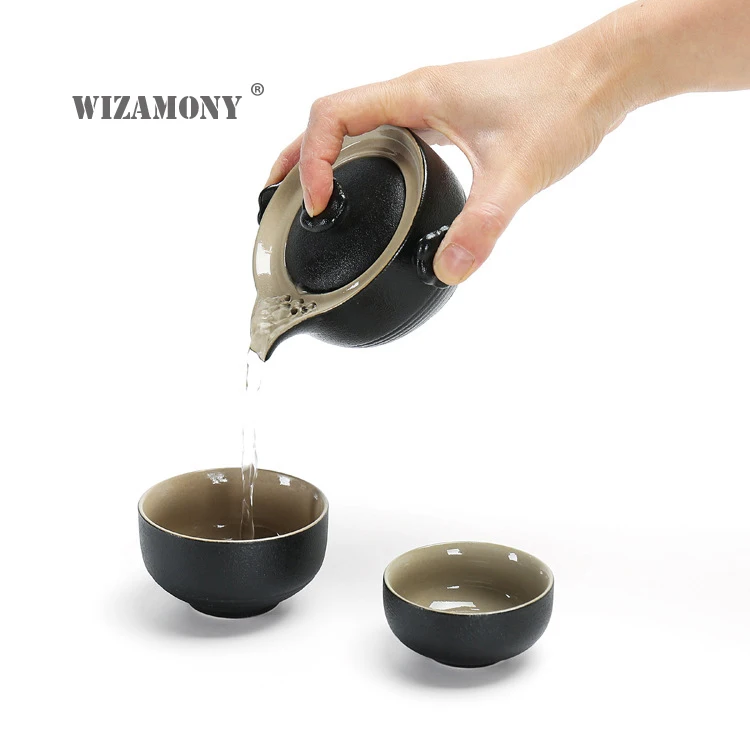 

WIZAMONY Kung Fu Tea set 1 Pot 2 Cup Elegant Gaiwan Teaware teapot Drinkware kettle Coffee Cup Chinese Celadon Porcelain Tea Pot