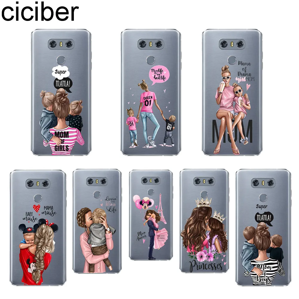 

ciciber Super Mom For V40 V35 V30 V20 THINQ LG G7 G6 G5 G4 Soft TPU For LG K10 K8 K7 K4 2017 2018 K9 K11 + Clear Phone Cases
