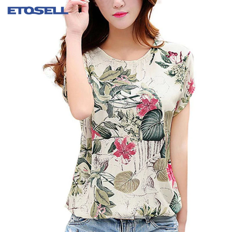 Blusa suelta Casual Camisa de moda coreana 2019 nuevas Blusas con Floral Blusas de gasa para mujeres camisas de señora Tops de verano 2XL| Blusas y camisas| - AliExpress