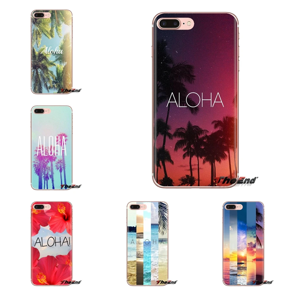 Transparent Soft Cases Covers For Oneplus 3T 5T 6T Nokia 2 3 5 6 8 9 230 3310 2.1 3.1 5.1 7 Plus 2017 2018 Aloha Palm Trees |