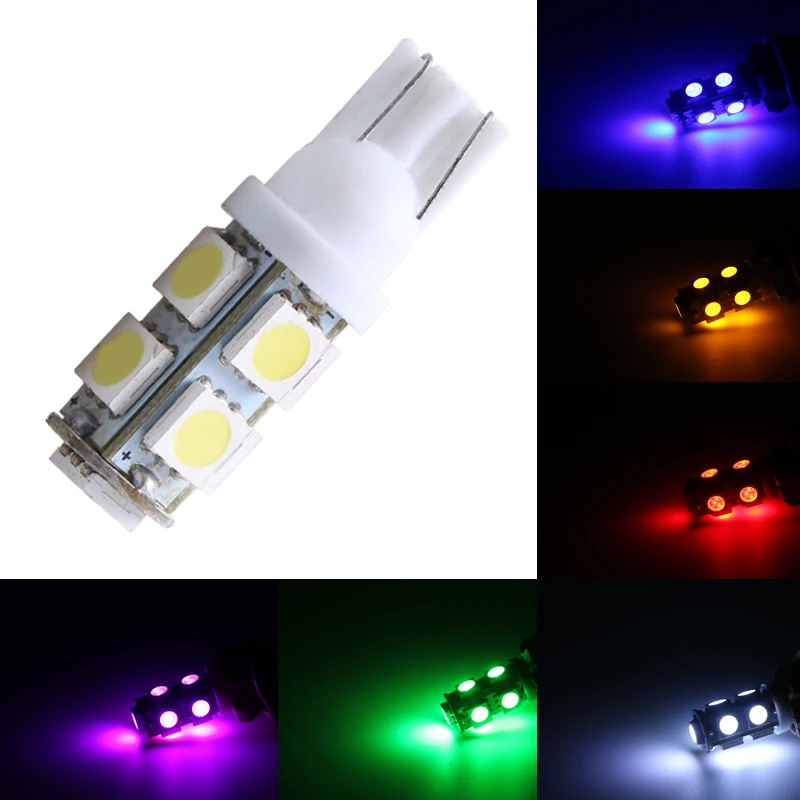 

1pcs Auto T10 9 LED 5050 W5W 9 smd 192 168 194 White Lights Wedge Lamp Bulbs C5W C10W License Plate Light for audi bmw