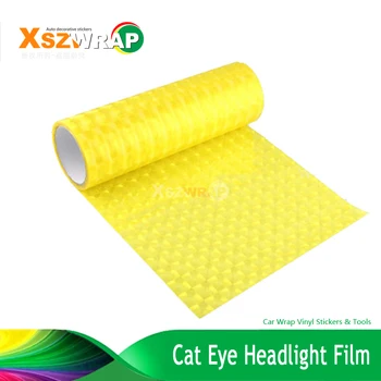 

0.3x9m/Roll Yellow Cat Eye Headlight Film Car Light Tint Film Motorcycle Headlight Taillight Film Car Styling