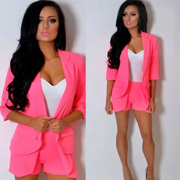 

New Fahsion Womens Ladies Candy Color Stylish Casual Slim Suit Jacket Top Outwear No pants