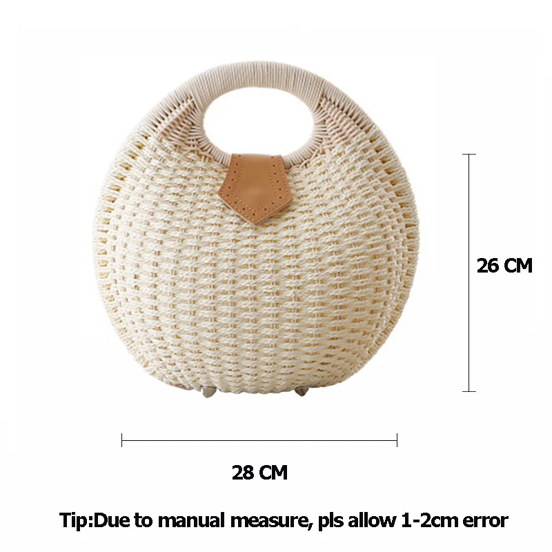 Women Bohemian Straw Bag Snail's Nest Female Summer Beach Bags Vintagge Rattan Handmade Lady Handbag Knitted Tote Bolsa SS3017 (17)