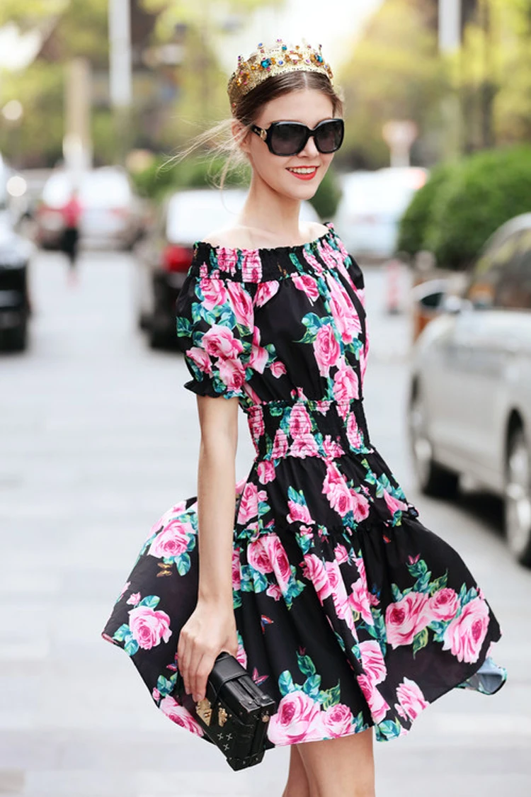 One word led elastic waist dress (2)