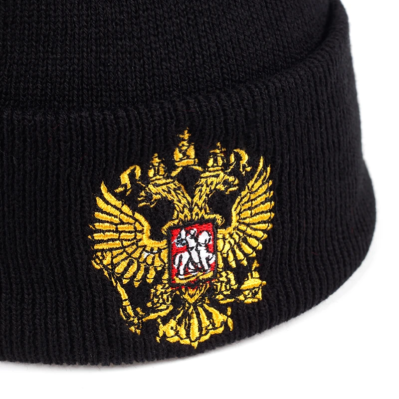 Русский золотой стандарт, повседневные шапочки для мужчин и женщин, Модная вязаная зимняя шапка, одноцветная шапка в стиле хип-хоп, унисекс, верхняя одежда