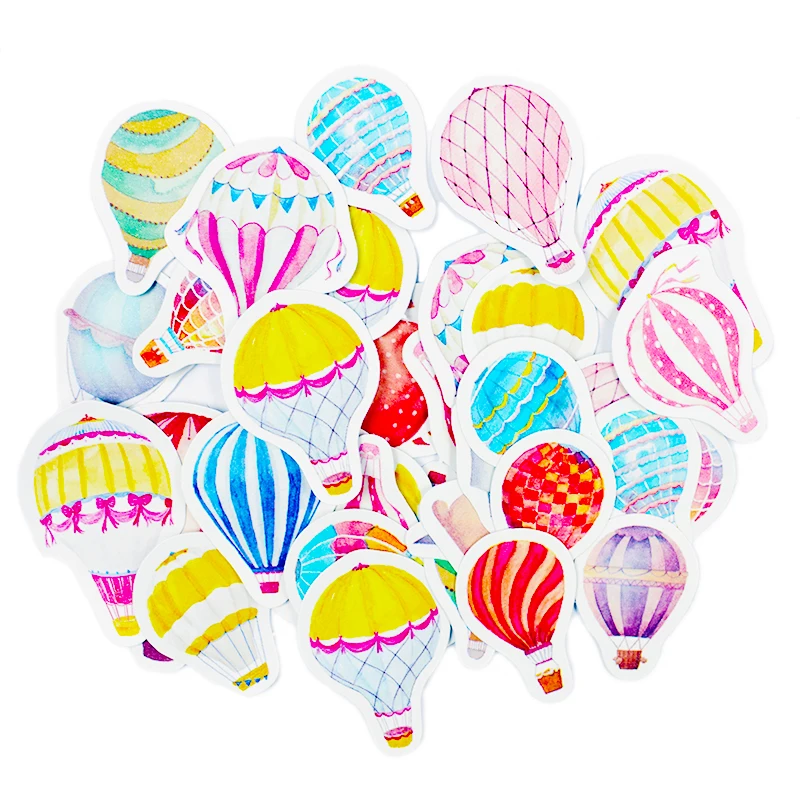 

35Pcs/Pack Hot Air Balloon Label Stickers Decorative Stationery Stickers Scrapbooking DIY Diary Notebook Stick Label Gift