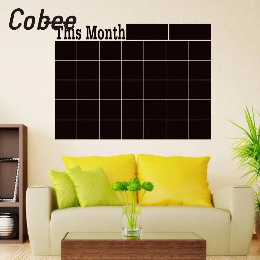 Cobee ежемесячная доска для досок Съемная Виниловая Наклейка Декор месяц план календарь доска для досок DIY Раннее Образование Канцтовары