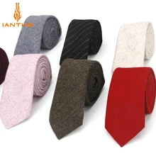 Модные Шерстяные Галстуки для мужчин обтягивающие однотонные повседневные Галстуки Corbata Тонкий полосатый галстук для свадьбы костюм в подарок аксессуары для галстуков