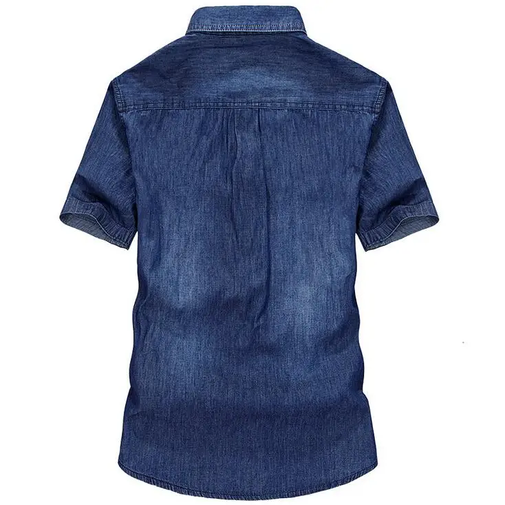 ROHOPO рубашка джинсовая тонкая хлопковая верхняя одежда мужская летняя рубашка с коротким рукавом джинсовая стильная тонкая хлопковая