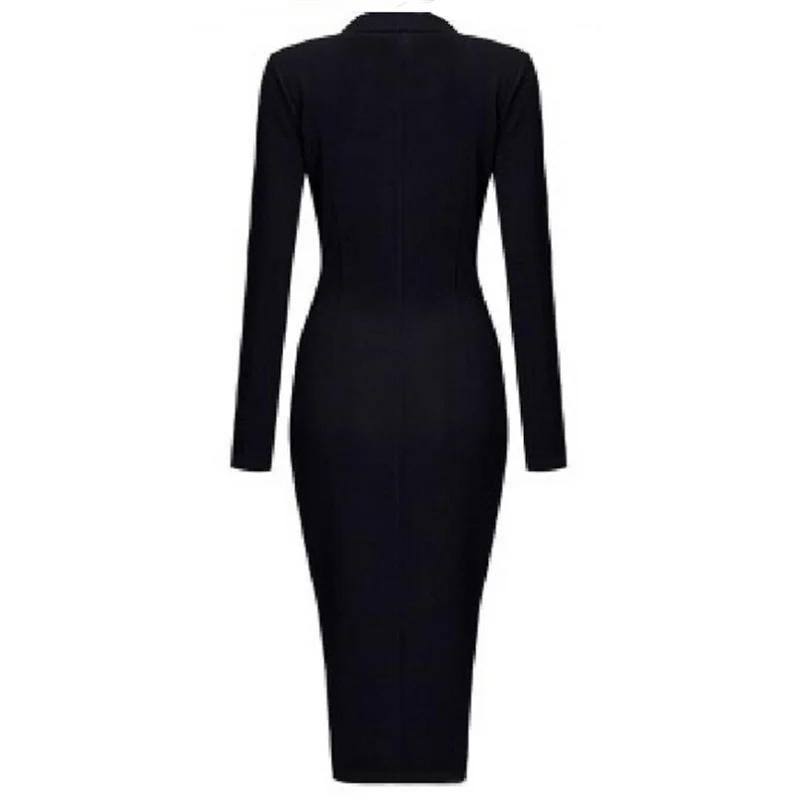  Hot Sale Women Autumn Dress Long Sleeve Solid Formal Evening Party Ball Gown Dress Long Dress Elegant Vestido Wholesale F#S27 (3)