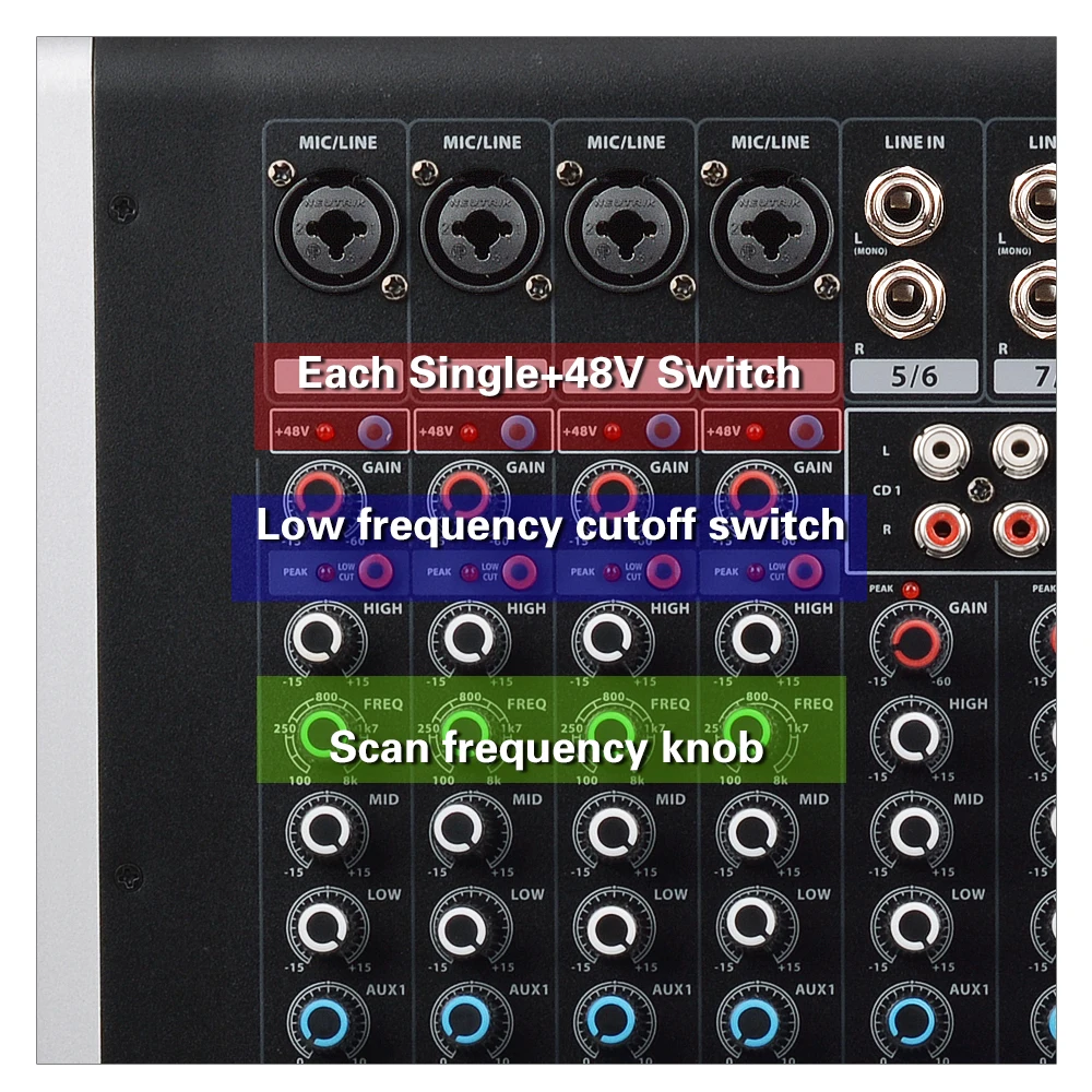 EYK EC80P 8 Channels 4 Mono2 Stereo Powerd Audio