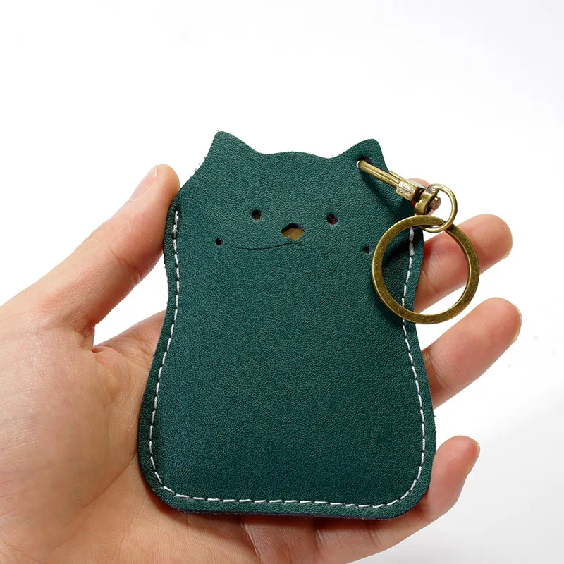 

Genuine Leather Cute Credit Card Holders Girls Lovely Animal Shape Bus ID holders with buckle Real Leather bank card holder