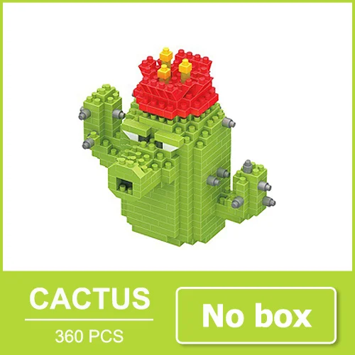 Растения бои зомби Peashooter игрушки; фигурки героев блоки Кирпич мини игрушка персонажи игры подарочные сувениры для мальчиков девочек друзей - Цвет: Cactus no box
