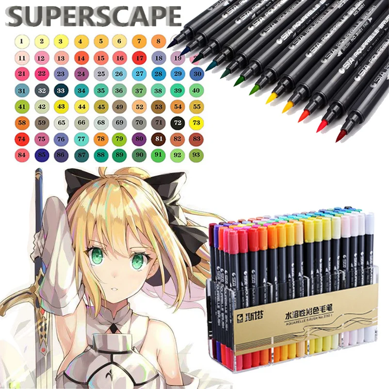 

80/48/36/24/12 Colors Art Markers Set Colorful Double Head Nib Sketch Marker Brush Pens for Artist Drawing Scribble Art Supplies