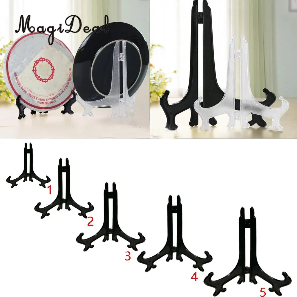 5pcs 4''-12'' Display Stand Black Easels Plate Display Photo Holder Stand Displays Picture Frames Cookbooks Decorative Plates