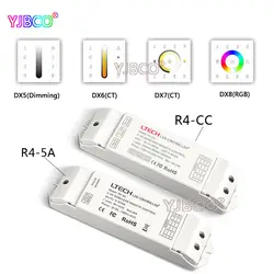 2,4 г DX5/DX6/DX7/DX8 светодио дный приглушить CT RGBW Сенсорная панель настенный 4 зон диммер управления DMX512 светодио дный ленты лампы, AC110V-240V