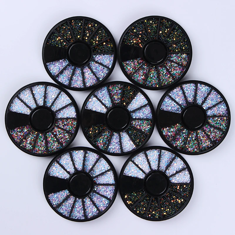 

1 Box 1mm Mixed Color 3D Nail Decoration Colorful Round Wafer DIY Manicure Nail Art Accessories