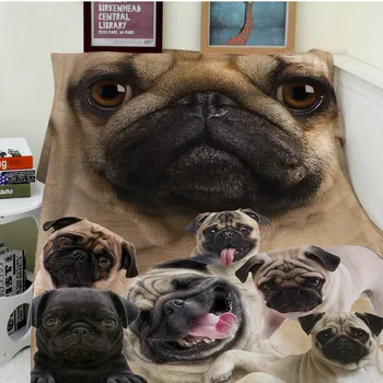

Blanket Comfort Warmth Soft Plush Easy Care Machine Wash Pug Dog Sofa Bed Throw Kid Adult Warm Blanket