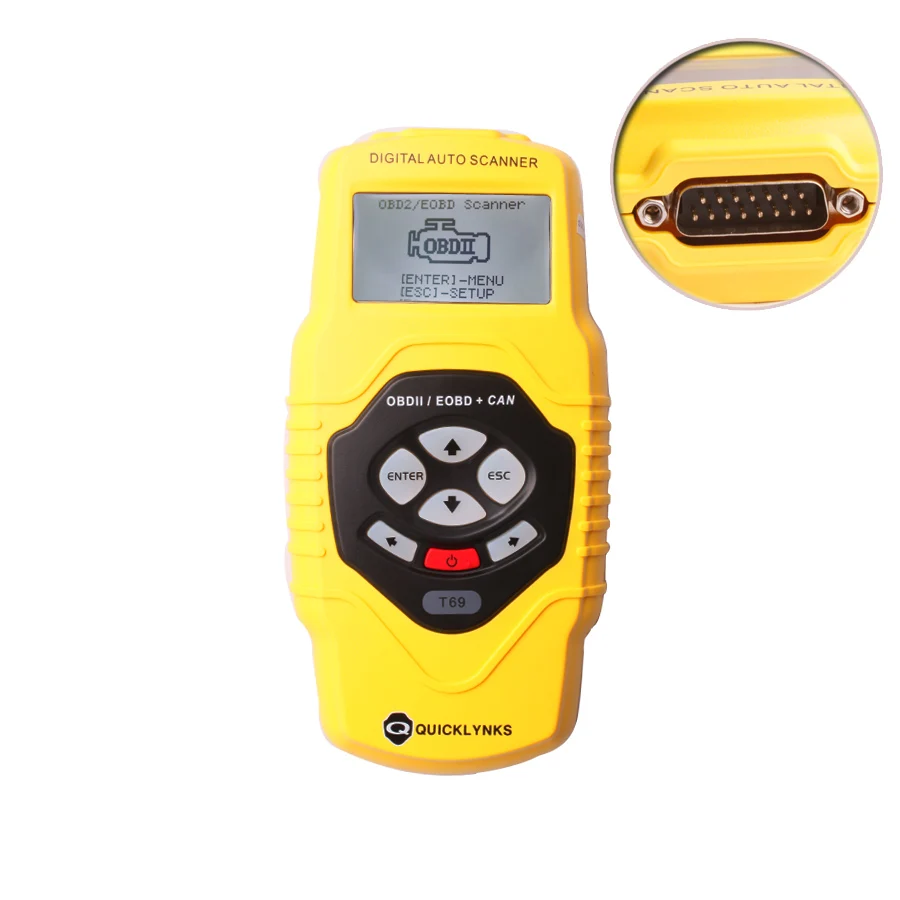 QUICKLYNKS T69 OBDII Автомобильный сканер диагностический инструмент OBD2 кода