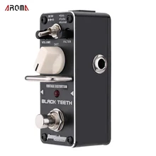 AROMA ABT-3 guitarra efecto Pedal dientes negros Vintage distorsión Pedal de efecto guitarra eléctrica Mini efecto con Bypass verdadero