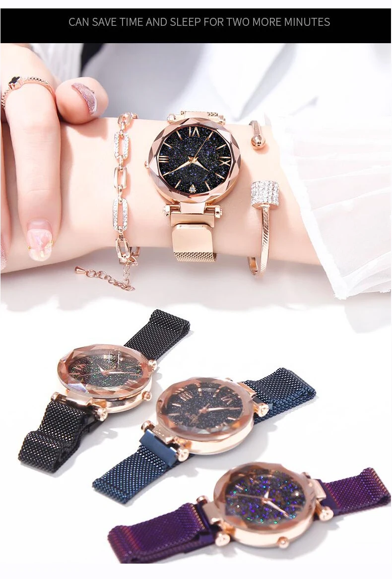 Dropshipping Luxury Women Watches Magnetic Starry Sky Female Clock Quartz Wristwatch Fashion Ladies Wrist Watch Relogio Feminino