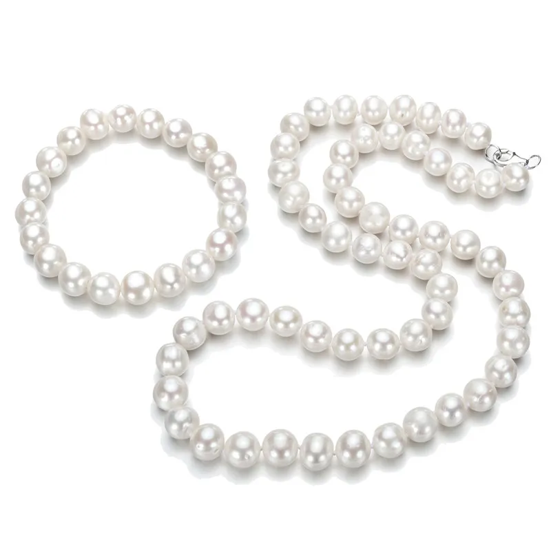 

SNH 7mm AA White Natural Freshwater Pearl Jewelry Set For Women's 925 Sterling Silver Earring Wedding