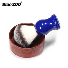 Blue Zoo Мужская чистка бороды для лица щетка для бритья синий цвет металлическая ручка из смолы с нейлоновым волокном для салона для мужчин уход за бородой BZ113