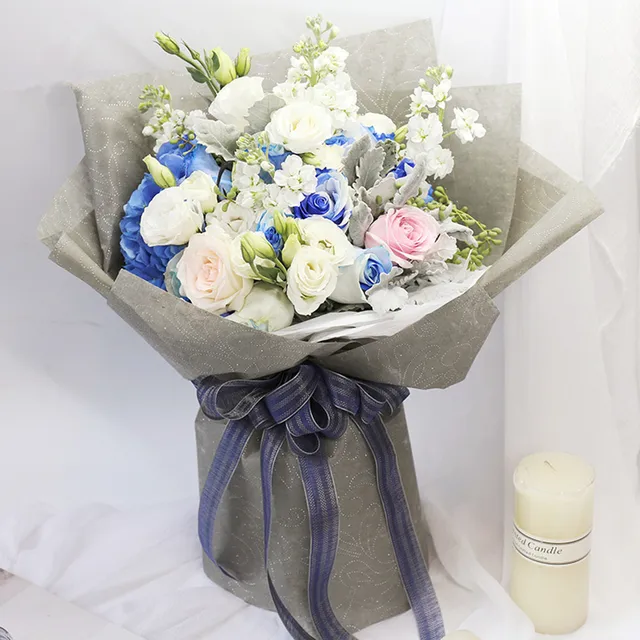 luxury non woven fabrics flower wrapping paper korean floral wrapper