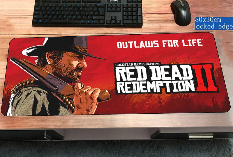 

red dead redemption 2 mats 800x300x3mm HD print gaming mouse pad big keyboard mousepad notebook gamer accessories padmouse mat
