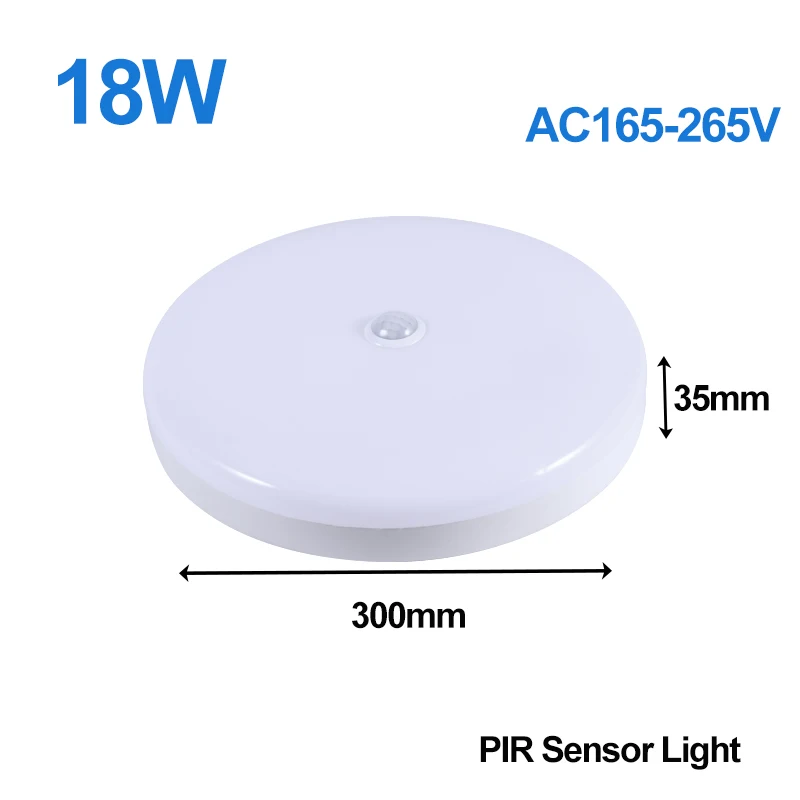 Smart движения PIR Сенсор Ночной светильник Современные светодиодные потолочные лампы 220v 12/18 Вт поверхности установленный для дома светильник ing Кухонный инвентарь - Цвет корпуса: Motion Sensor 18w
