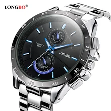 Famous brand business men watches luminous 2016 LONGBO full steel quartz watch men waterproof 30m male clock
