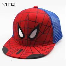 YIFEI Cartoon Kids Baseball Cap Fashion Spider-man Boys Snapback Caps Cosplay Hip Hop Baseball Cap Children Summer Hats Sun Hat