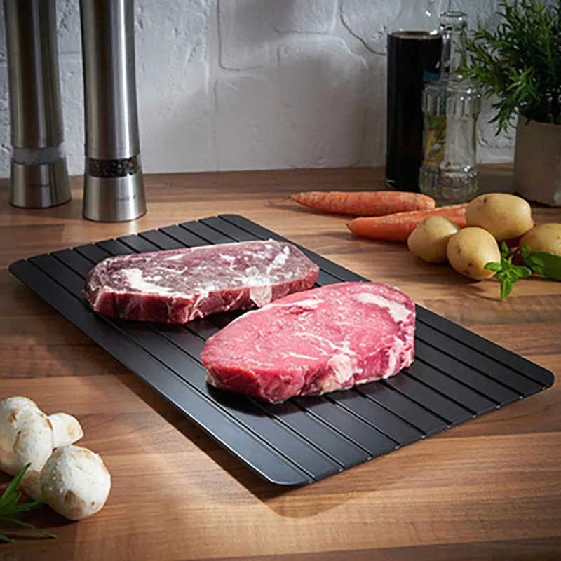 

Magic Fast Unfreezing Of food Thawing Tray Meat Rib Defrosting Board Defrost Food In Minutes Aluminum