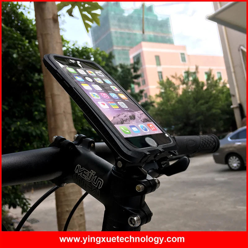 

Bicycle Cycle Stem Cap Mount Phone Holder Aluminum Bike Mount with ClipGrip Waterproof Case for iPhone 6/6S/7/8 Plus/X