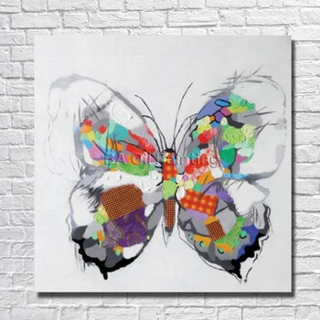 

Wholesale Canvas Art 100% Hand painted Modern Abstract Butterfly Oil Painting Modern Living Room Wall Decor Picture no Framed