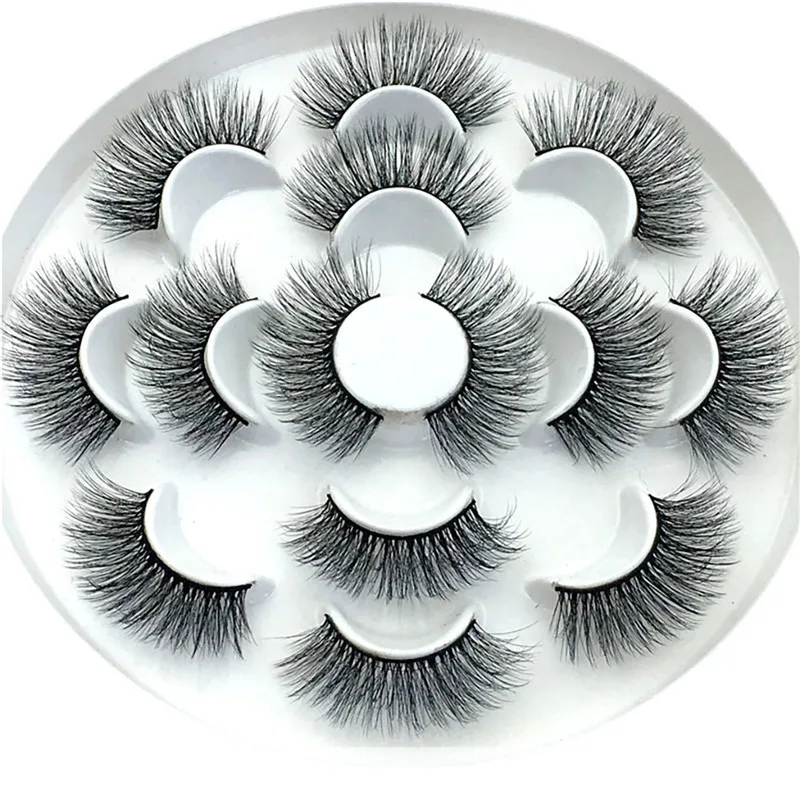 

17mm Artificial Fur False Eyelashes 7 Pair Luxury 6D False Lashes Fluffy Strip Eyelashes Long Natural Party New Arrival