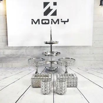 

cupcake mirror cake stand set silver color display sweet cake decoration