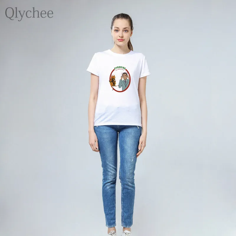 Qlychee мультфильм футболка с буквенным принтом с круглым вырезом короткий рукав Для женщин футболка сезон: весна–лето Повседневное милые