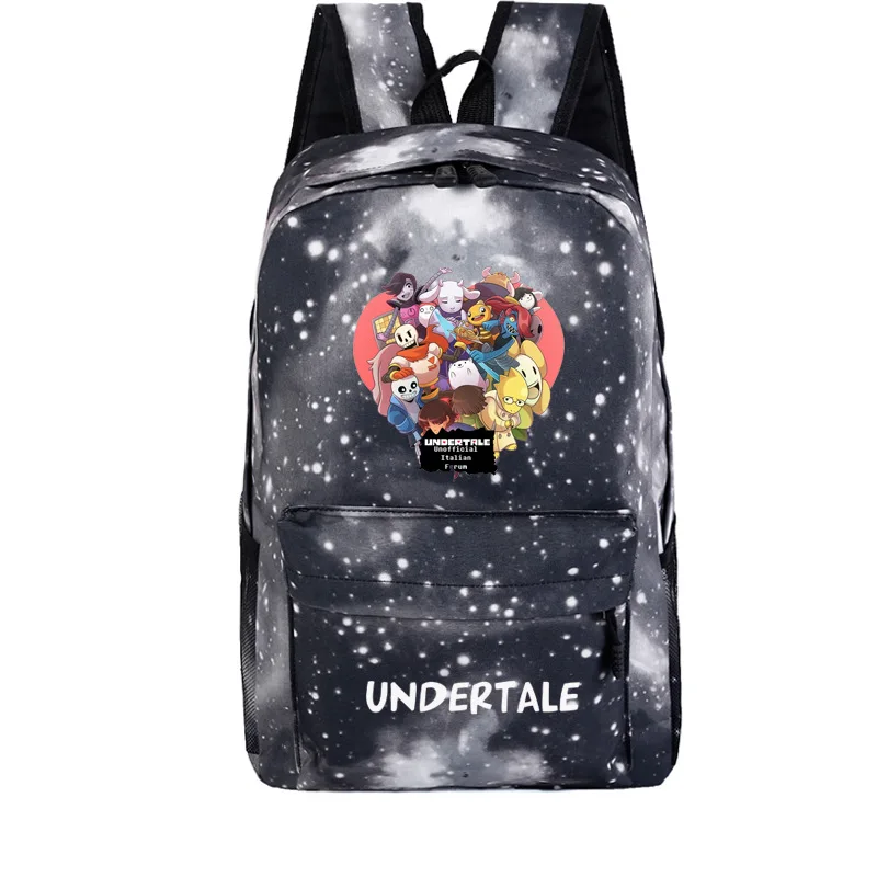لعبة Undertale Frisk بلا الطباعة على ظهره غالاكسي عودة حزمة قماش حقيبة المدرسة Undertale Rugzak النساء السفر أكياس