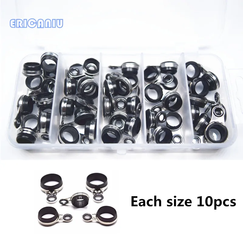 ERICANIU 50 210Pcs Fishing Rod Repair Kit Flared Frame Ceramics Ring Telescopic Surffishing rod