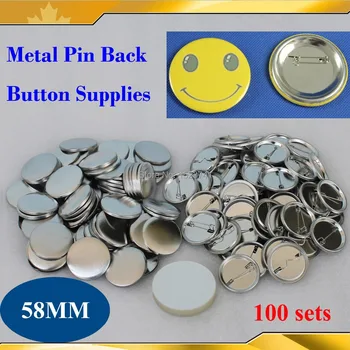 

2-1/4" 58mm 100 Sets NEW Professional All Steel Badge Button Maker Pin Back Metal Pinback Button Supply Materials