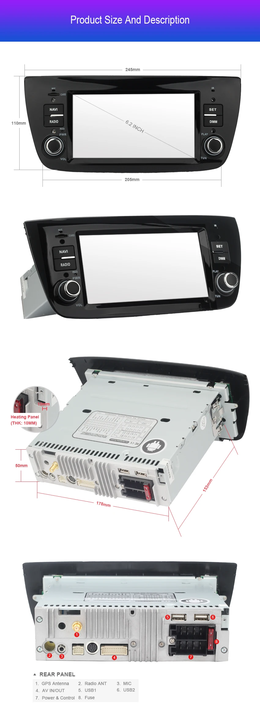 Clearance Android 8.0 Car GPS Stereo For Fiat Doblo 2010 2011 2012 2013 2014 2015 Auto Radio FM RDS WiFi Audio Navigation Backup Camera 10