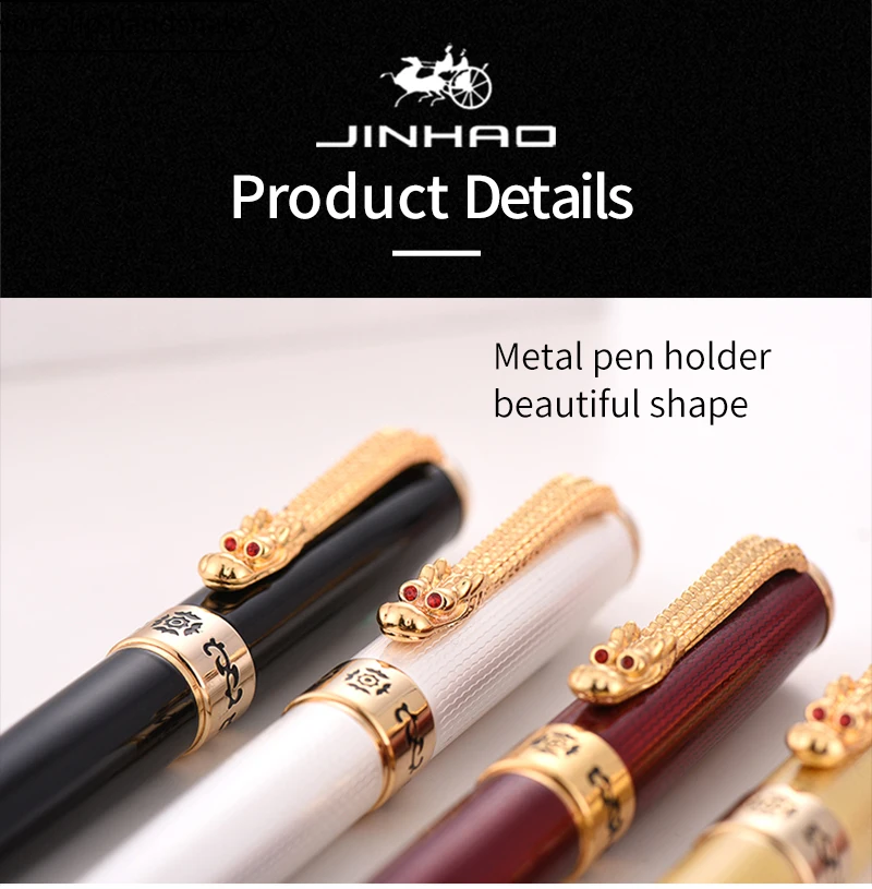 Jinhao Dragon перьевая ручка Роскошная Высококачественная tinta Caneta Tinteiro pena Stylo Plume Kaco металлическая ручка офисный подарок