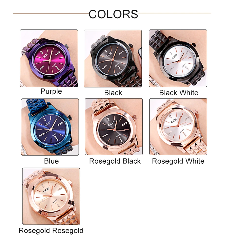 GEDI RoseGold часы Для женщин женские часы Сталь Для женщин браслет часы женский часы Relogio Feminino Montre Femme Лидирующий бренд