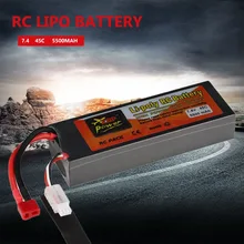 

ZOP Power 7.4V 5500mAh 45C 2S 1P Lipo Battery T Plug Rechargeable for RC Racing Drone Quadcopter Helicopter Car Boat Model